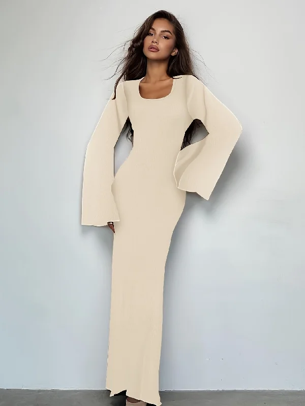 Halter Neck Women Dress to Show Off the Shoulders and Neckline Halter Neck Women Dress to Show Off the Shoulders and Neckline Sixsr Solid Tie Back U Neck Dress, Elegant Long Sleeve Maxi Dress, Women's Clothing Halter Neck Women Dress to Show Off the Shoulders and Neckline Halter Neck Women Dress to Show Off the Shoulders and Neckline Sixsr Solid Tie Back U Neck Dress, Elegant Long Sleeve Maxi Dress, Women's Clothing