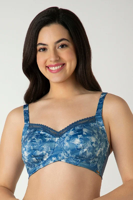 Demure Non-Padded Non-Wired Contour Bra - Floral Fusion Print