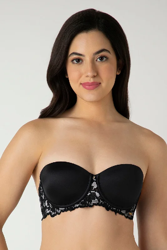 Femme Lace Padded Wired Multiway Bra - Black