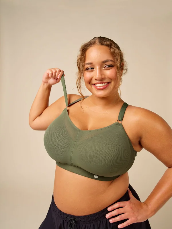 plunge t - shirt bras for a sleek appearanceFull Coverage Bra - Deep Lichen Green