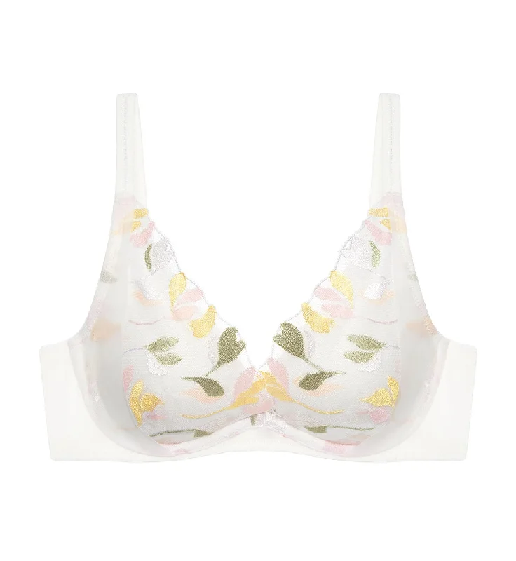 SPRING EMBROIDERY WIRED PUSH UP BRA