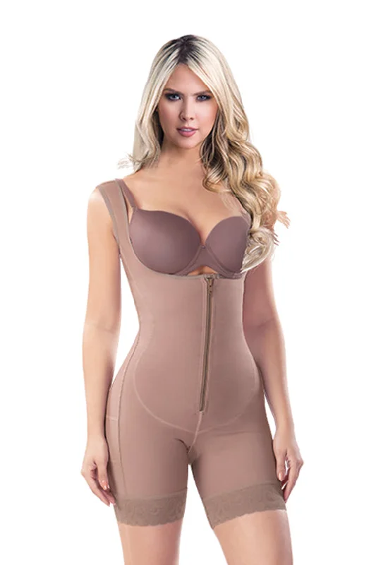 Shaper with a double - layer design for extra shapingPost-Op Front Zipper Mid Thigh Girdle Shaper with a double - layer design for extra shapingPost-Op Front Zipper Mid Thigh Girdle