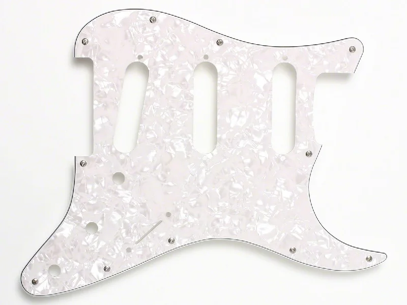 Fender Stratocaster Pickguard, 11-Hole, White Pearloid