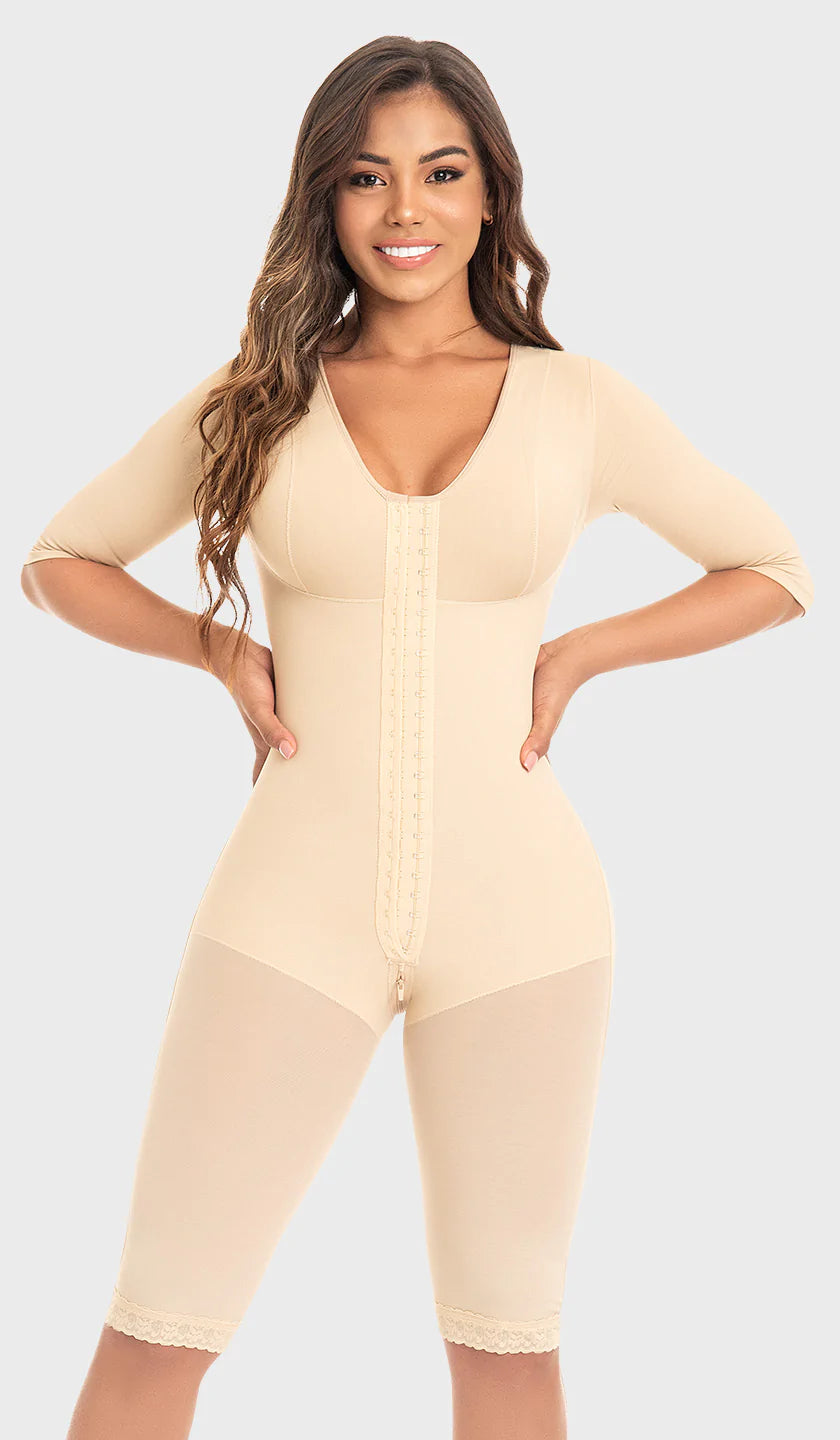 Shaper for a cocktail dress to enhance charm​0161 MyD KNEE-LENGTH FAJA WITH FULL COVERAGE