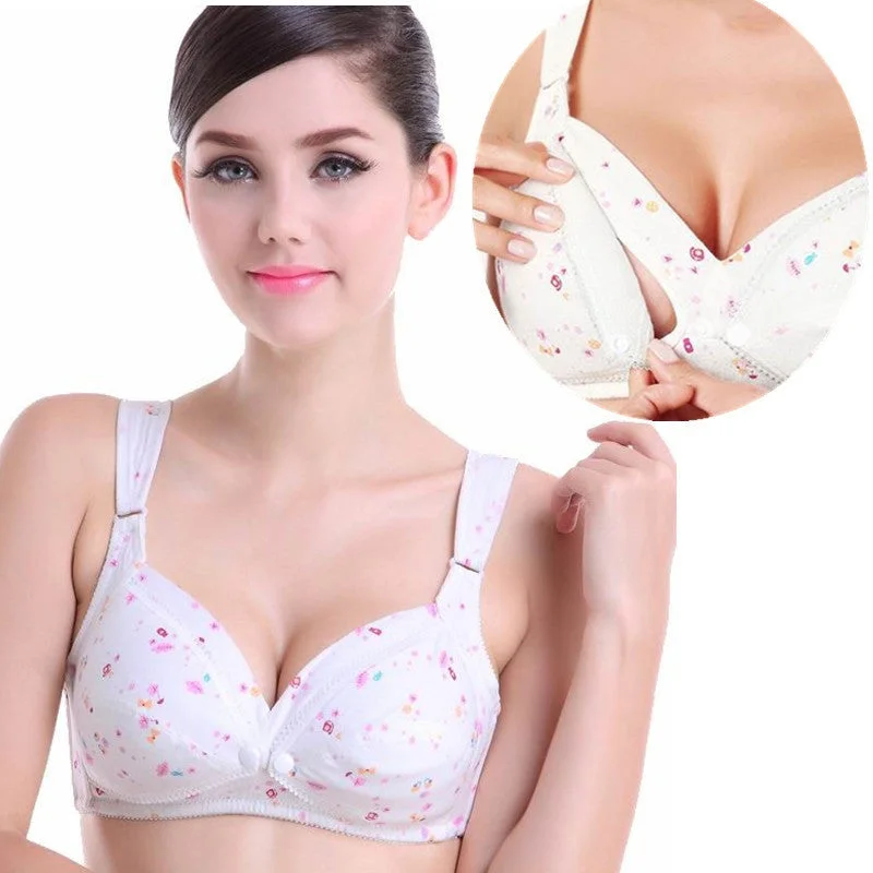 Sexy Bikini Clothing Mothers Women Cotton Open Front Nursing Bra Push up Breast feeding Bras