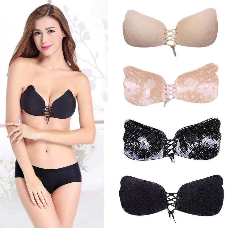 Women Sexy Strapless Instant Breast Lift Invisible Silicone Push Up Mango Bra