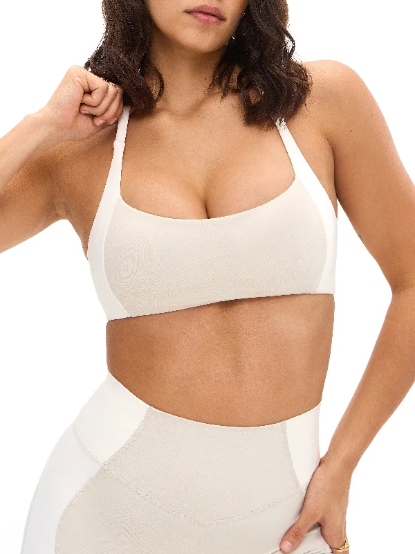 maternity women sport bra for expectant mothersAurora Sports Bra - Bone and Ivory