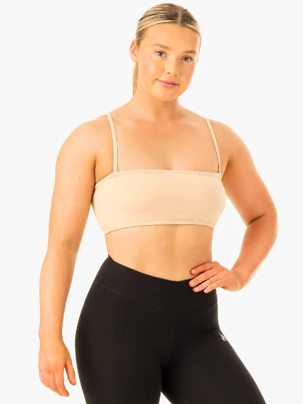 beaded women sport bra for a glamorous touchConvertible Bandeau Sports Bra - Sand