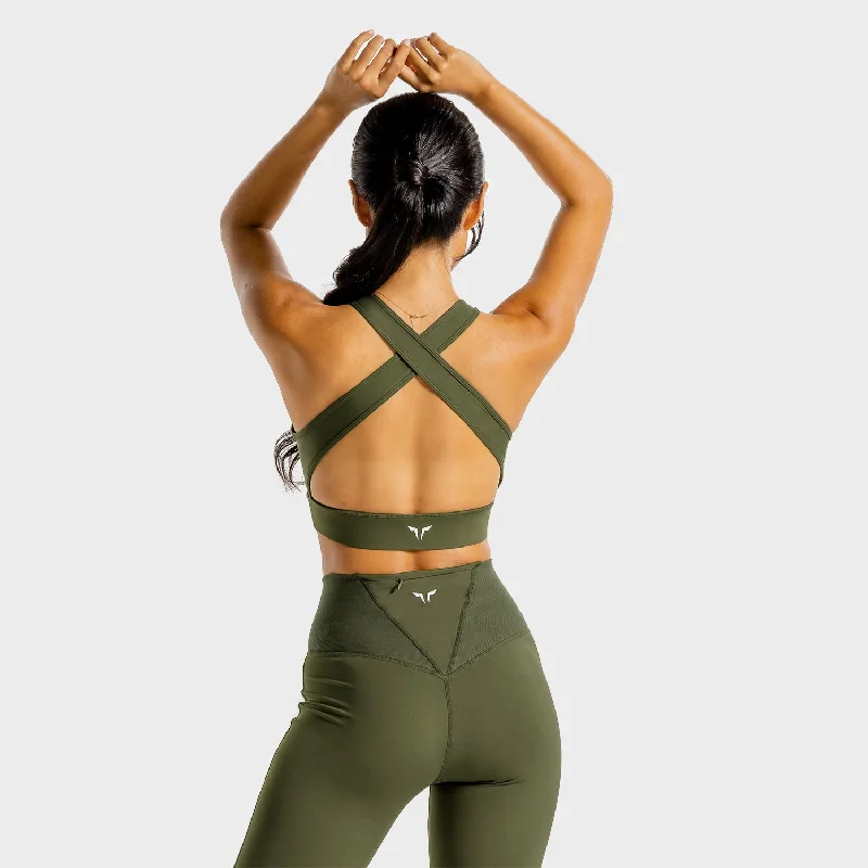 sequined women sport bra for a sparkly effectCore Bra - Khaki