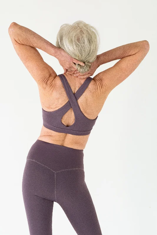 Crossed Back Sports Bra | Amethyst