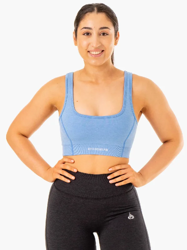 petite medium impact women sport braEnhance Seamless Sports Bra - Blue