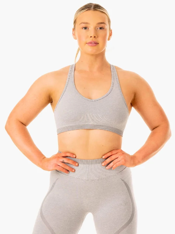 plus size friendly women sport bra designsExcel Seamless Sports Bra - Grey Marl