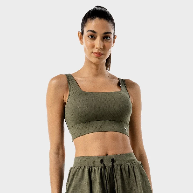 white women sport bra for a clean lookFlux Bra - Khaki & White