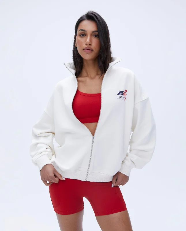 anti - chafing women sport bra for comfort during exerciseVintage Sports Oversized Funnel Full Zip Sweatshirt - Marshmallow White anti - chafing women sport bra for comfort during exerciseVintage Sports Oversized Funnel Full Zip Sweatshirt - Marshmallow White