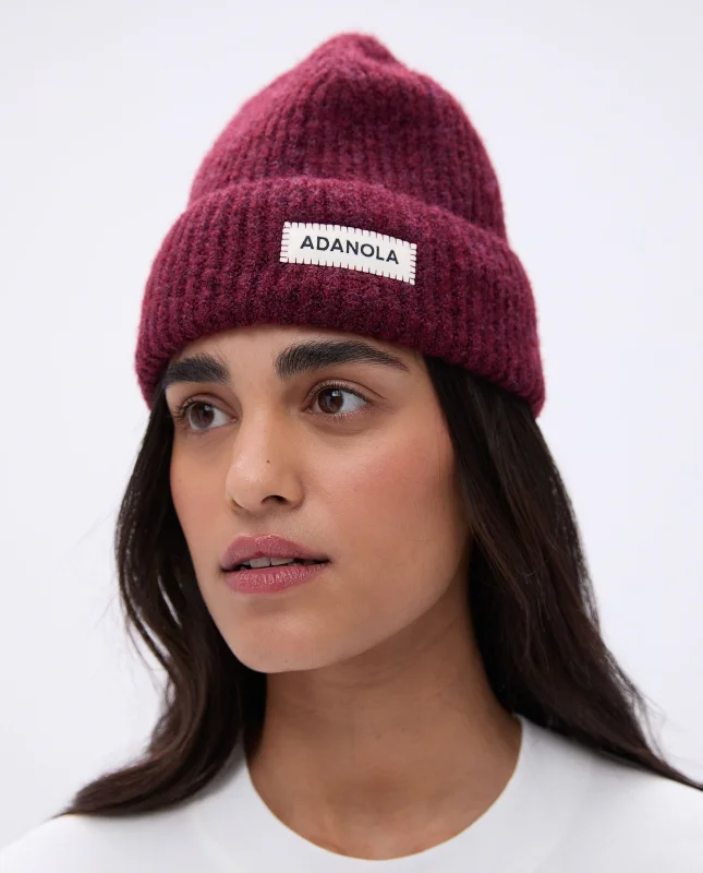 Knit Beanie - Dark Cherry