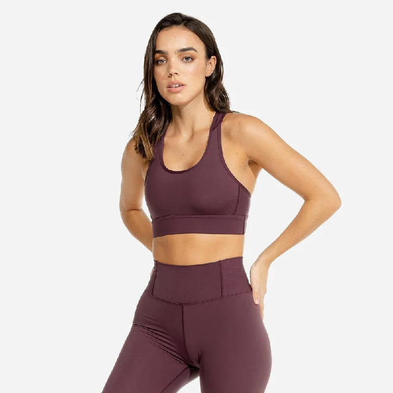 petite adjustable strap women sport braLimitless Plush Bra - Mulberry