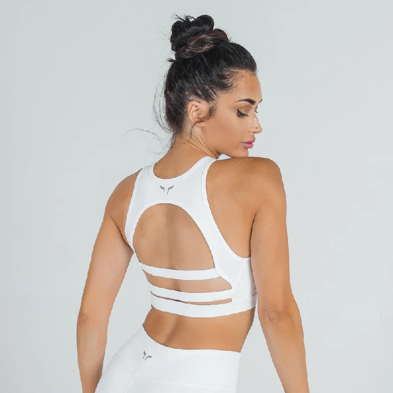 racerback women sport bra for freedom of movementMesh Bra - White