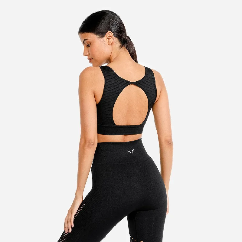 colorful women sport bra for a stylish lookMeta Sports Bra - Black