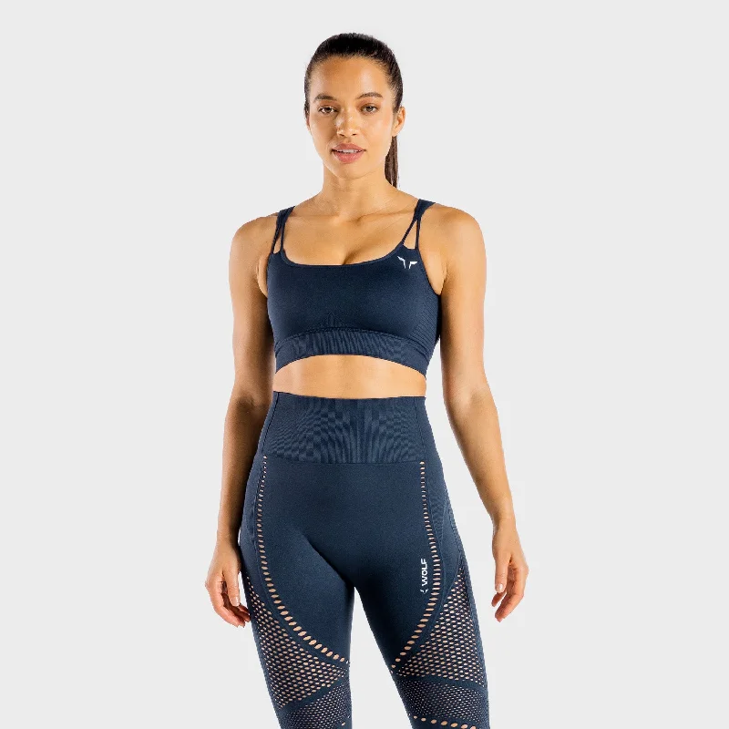 medium impact women sport bra for cyclingMeta Sports Bra - Navy