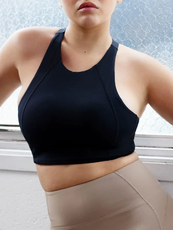 breathable women sport bra for ventilationNKD Frame Long Line Sports Bra - Black