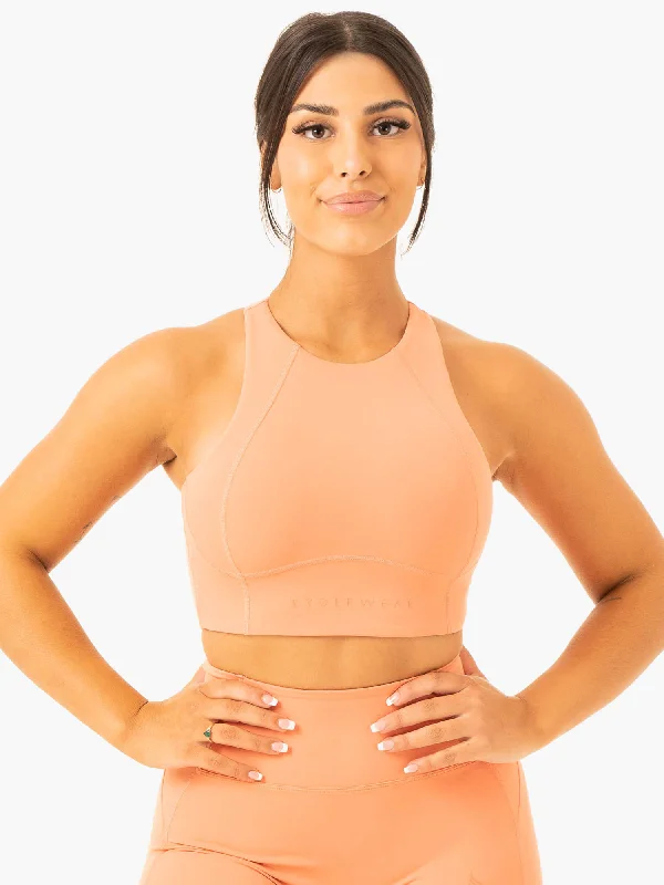 racerback women sport bra for freedom of movementNKD Frame Long Line Sports Bra - Terracotta racerback women sport bra for freedom of movementNKD Frame Long Line Sports Bra - Terracotta