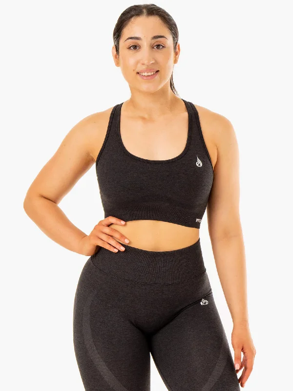 printed women sport bra with geometric patternsSculpt Seamless Racer Back Sports Bra - Black Marl printed women sport bra with geometric patternsSculpt Seamless Racer Back Sports Bra - Black Marl