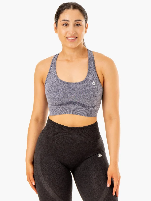 seamless women sport bra for smooth under clothesSculpt Seamless Racer Back Sports Bra - Navy Marl seamless women sport bra for smooth under clothesSculpt Seamless Racer Back Sports Bra - Navy Marl