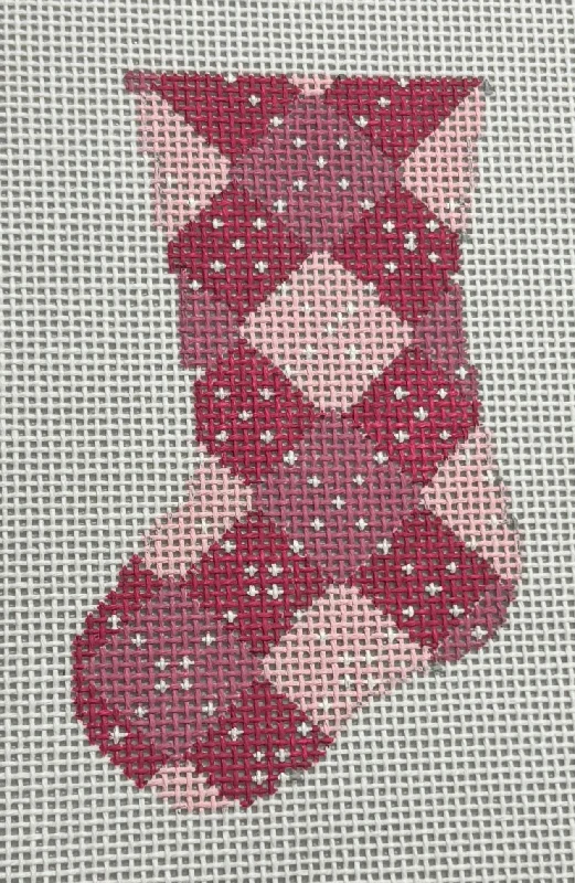 Glitter - infused party - wear stockings​23-321 Pink Argyle Mini Stocking