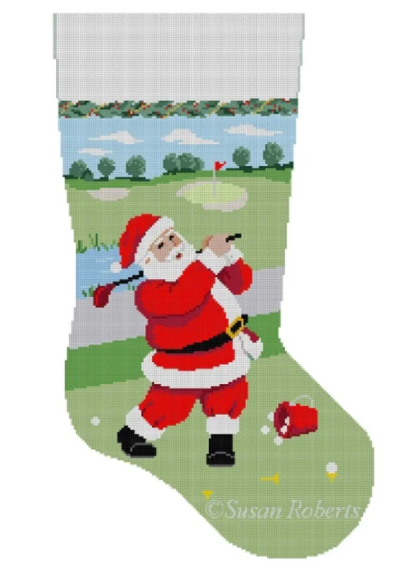 Boys' superhero - themed stockings​3273 Santa's Golf Practice Stocking