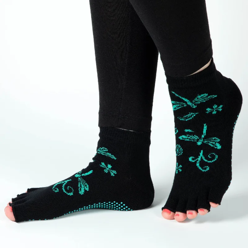 Women's organic cotton breathable no - show socks​Jacquard Grip Yoga Socks