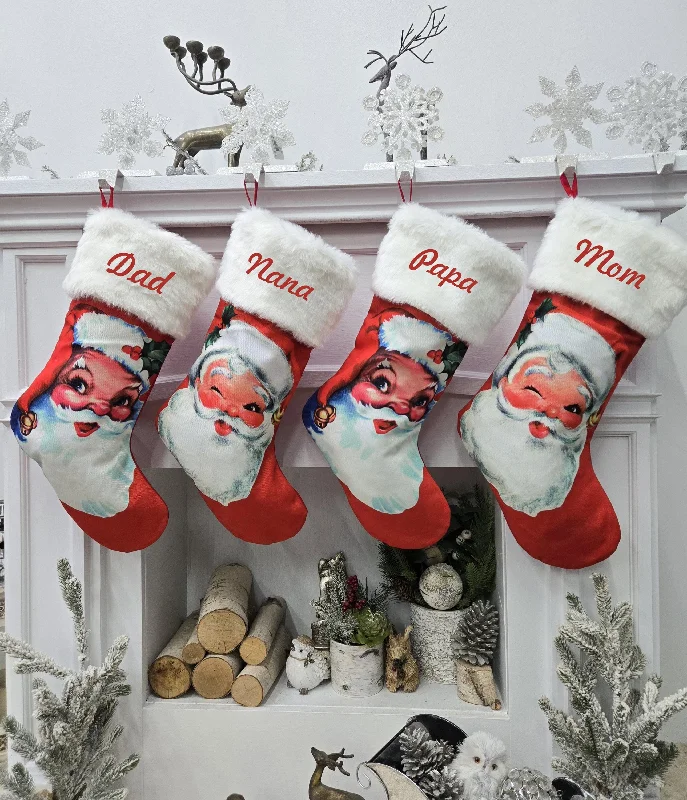 Plus size opaque wool blend stockingsVintage Santa Clause Christmas Stockings Personalized Embroidery or Name Tag Red White Plush Old World Finished Embroidered Vintage Looking Plus size opaque wool blend stockingsVintage Santa Clause Christmas Stockings Personalized Embroidery or Name Tag Red White Plush Old World Finished Embroidered Vintage Looking