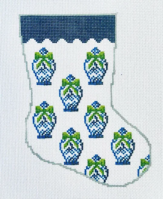 Toddler - sized soft cotton stockings​BS65 Ginger Jar Pattern Mini Stocking