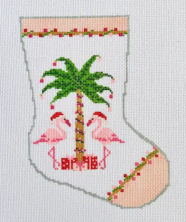 Fuzzy angora blend winter stockings​BS71 Christmas Flamingo Mini Stocking