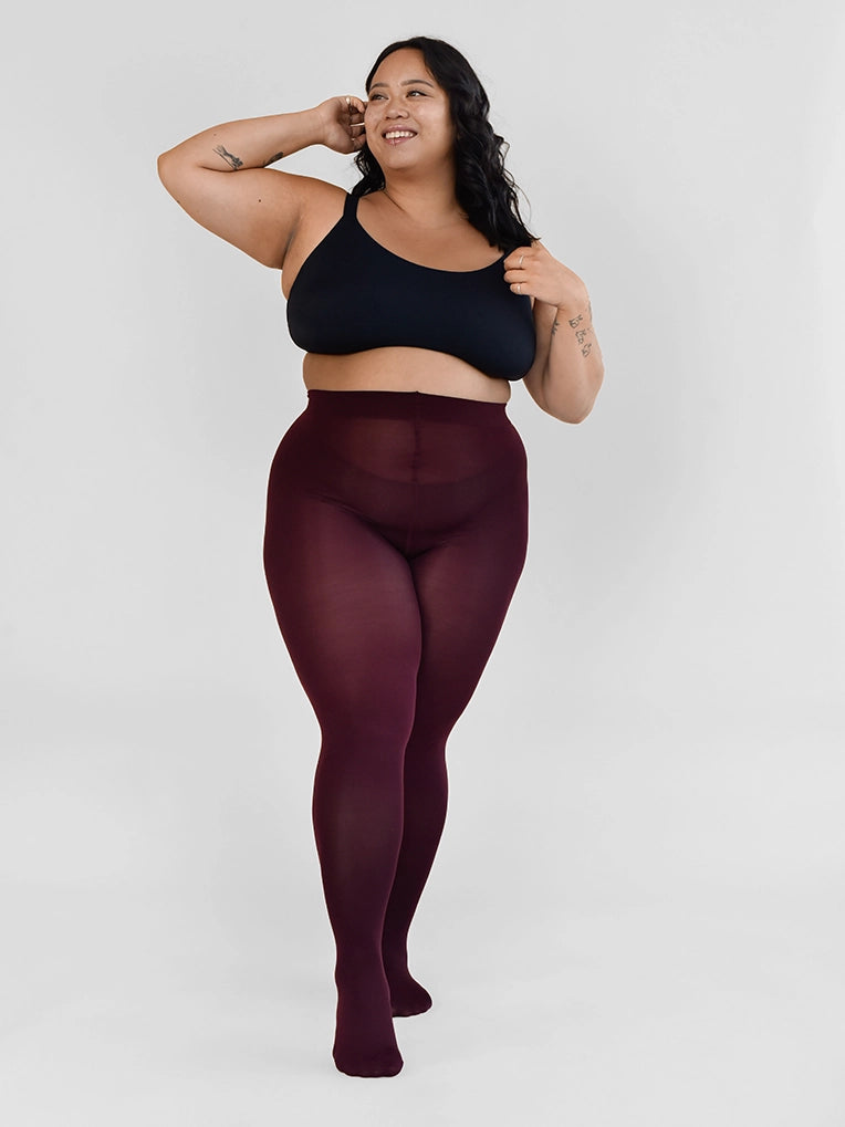 women tights for a formal event with an evening gownBurgundy Comfy 80D Tights