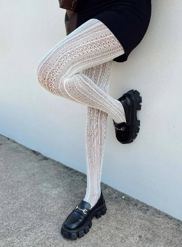 pastel - colored women tights for a soft aestheticCentomo Stockings White