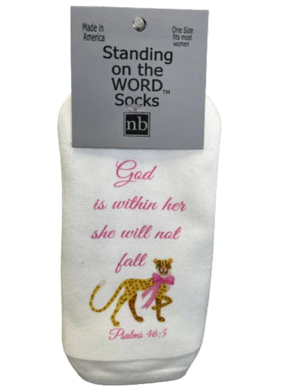 Plus size women's thermal wool knee - high socks​Cheetah Socks - Psalm 46:5