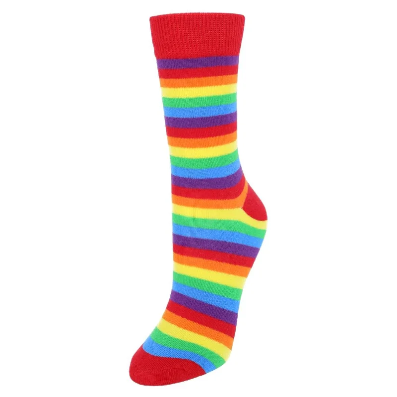 Women's anti - odor bamboo fiber toe socksCTM® Women's Rainbow Striped Soft Novelty Socks (1 Pair) Women's anti - odor bamboo fiber toe socksCTM® Women's Rainbow Striped Soft Novelty Socks (1 Pair)