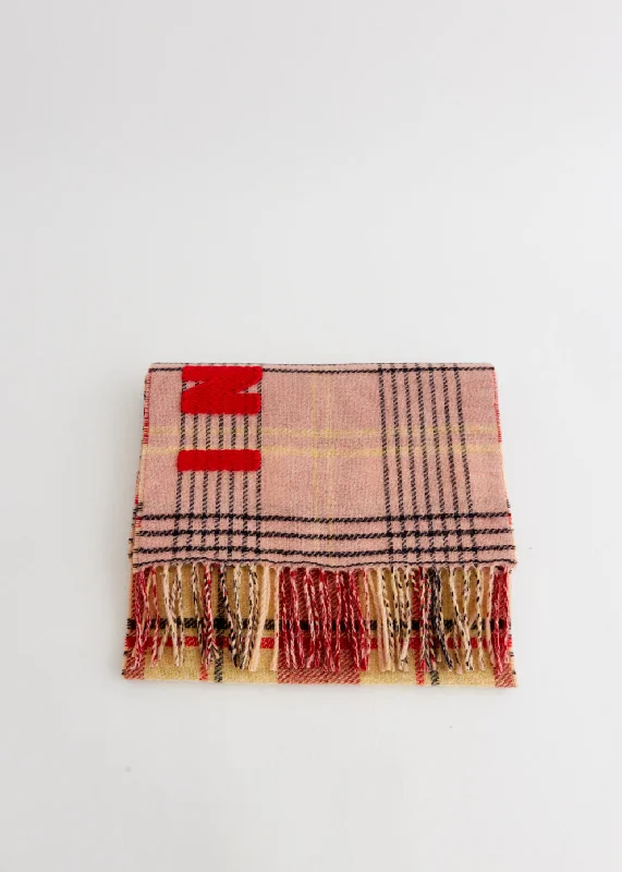 Double Check Logo Wool Scarf