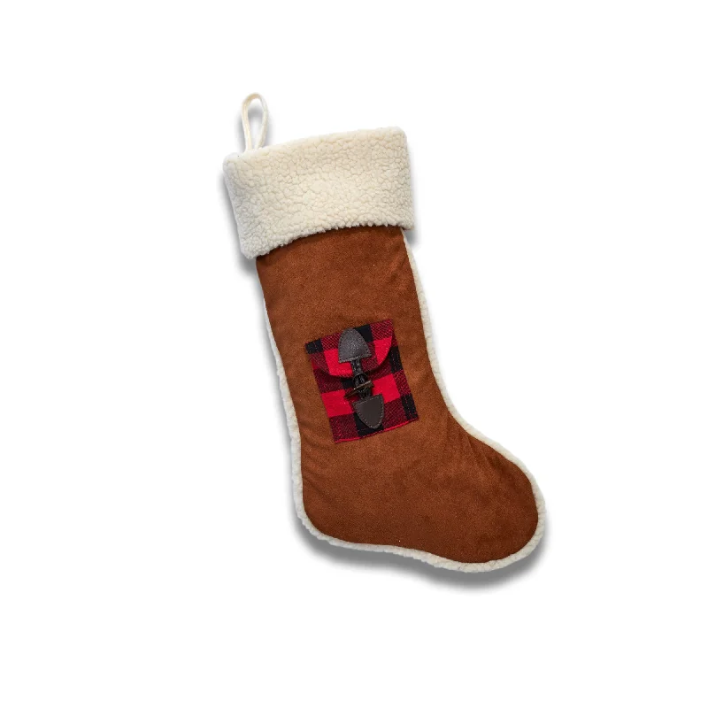 Baby - soft cotton baby stockings​Faux Shearling Stocking With Gift Card Pocket