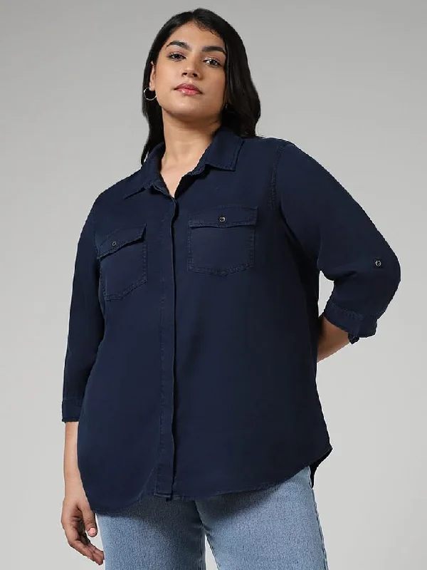 Women's pants for travel Embellished women jeans with studs or rhinestones for a glamorous touch Gia Solid Navy Shirt Women's pants for travel Embellished women jeans with studs or rhinestones for a glamorous touch Gia Solid Navy Shirt