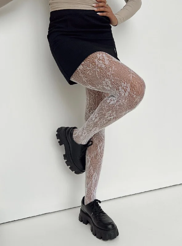 women tights with a holographic effect for a futuristic styleKarol Stockings White
