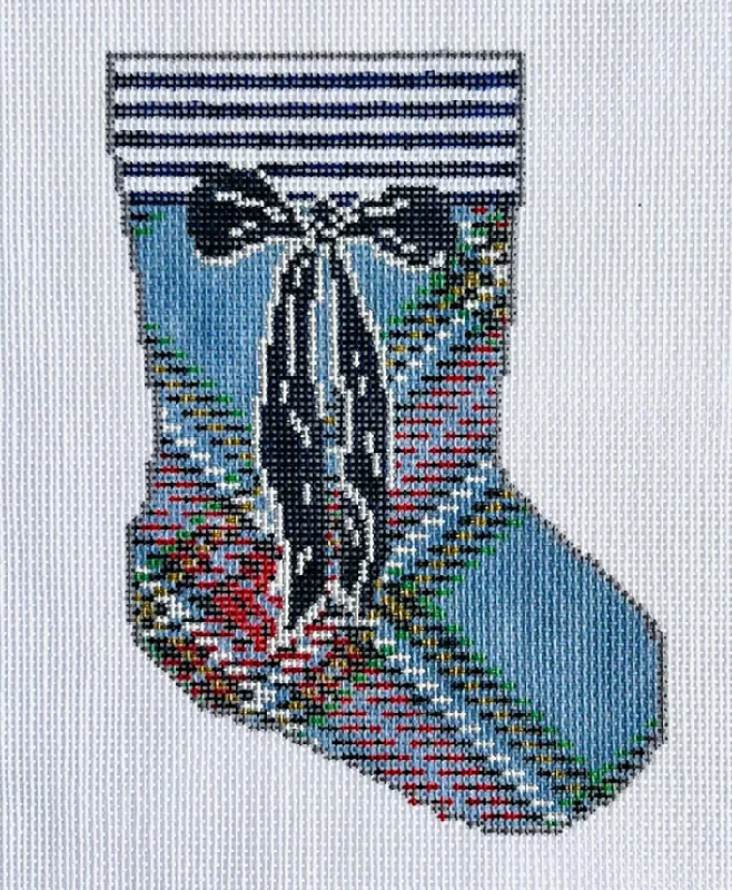 Heated stockings for cold outdoor activities​KCD1504 Blue Tartan Mini Sock