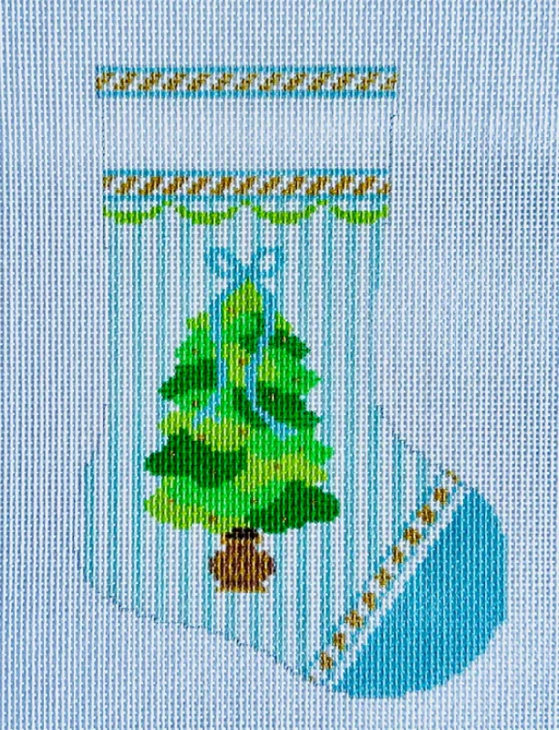 Compression stockings for leg circulation​KCD1554B Tree on Blue Mini Sock