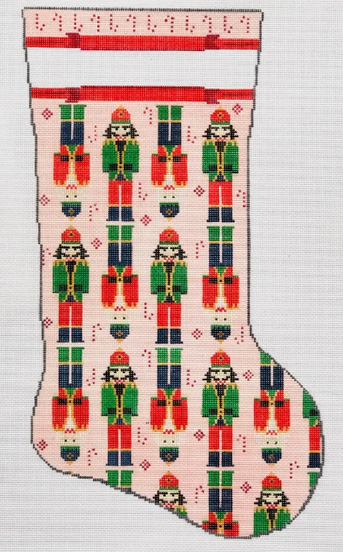 Leather - look thigh - high stockings​KCD7612P Nutcrackers on Pink Stocking