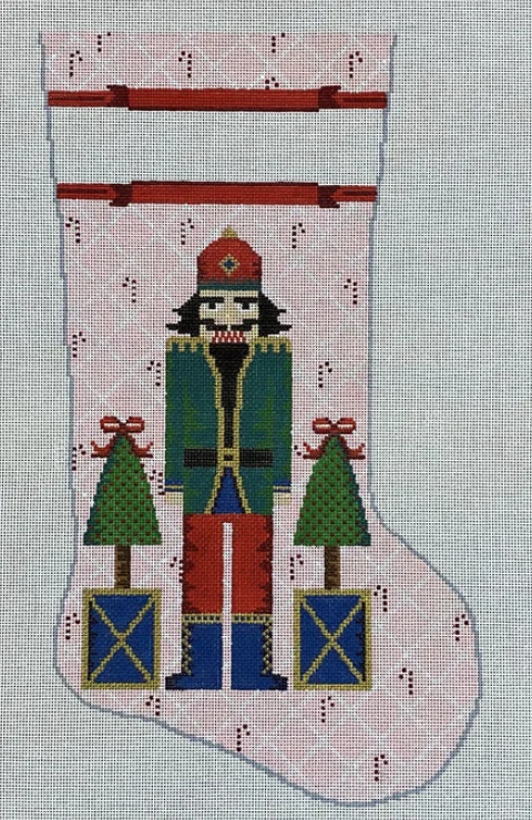 Baby - soft cotton baby stockings​KCD7613P Large Nutcracker on Pink Stocking