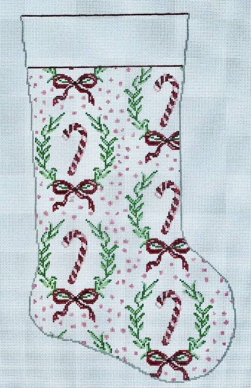 Vintage - style lace - up stockings​KCD7616 Candy Cane Stocking