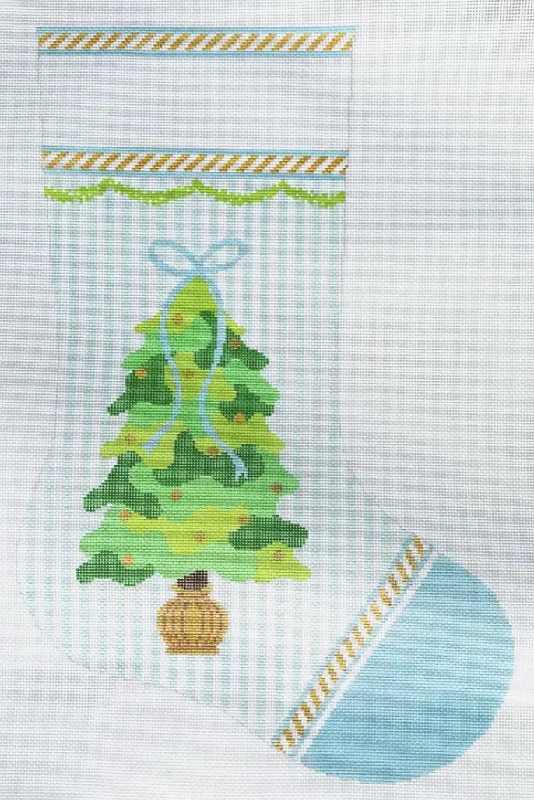 Children's cartoon character stockings​KCD7624B Tree on Blue Stocking