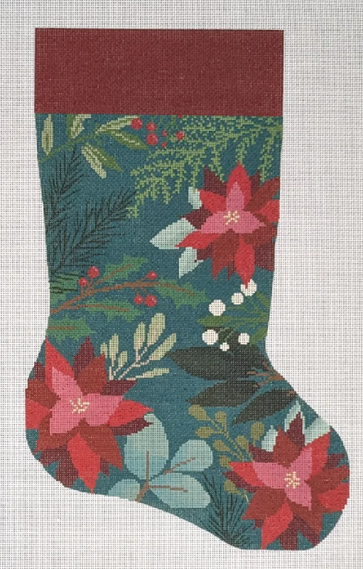 Maternity support stockings for expectant mothersLL-ST-01B Green Stocking with Red Flowers Maternity support stockings for expectant mothersLL-ST-01B Green Stocking with Red Flowers