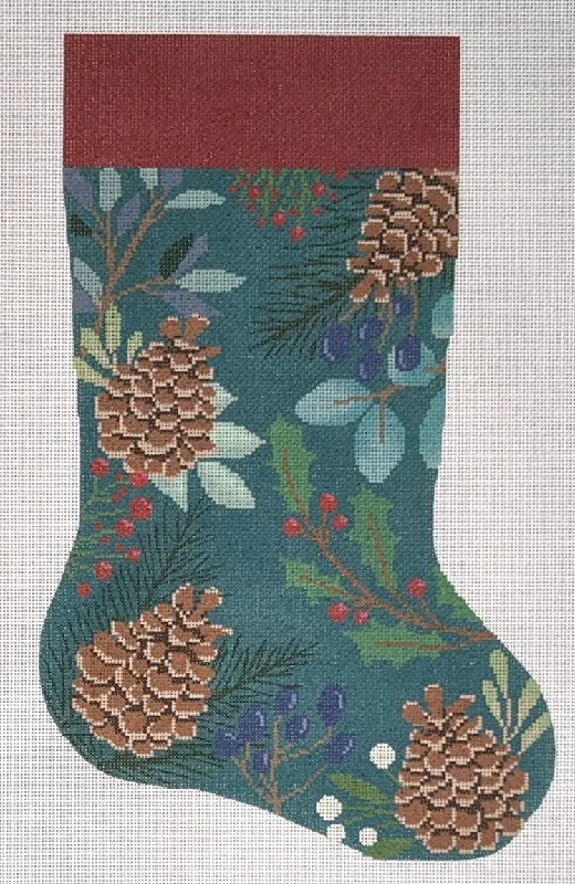 Flame - retardant work - wear stockings​LL-ST-02B Green Stocking with Pinecones