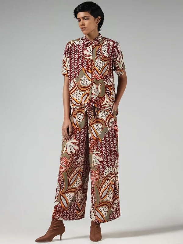 Women's sustainable fashion pants Jeggings women jeans combining the comfort of leggings and style of jeans LOV Multicolour Printed Mid-Rise Palazzos Women's sustainable fashion pants Jeggings women jeans combining the comfort of leggings and style of jeans LOV Multicolour Printed Mid-Rise Palazzos